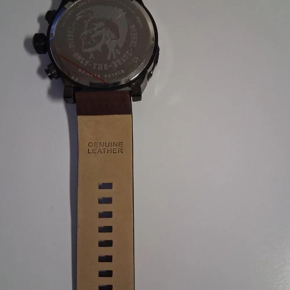 Diesel Men’s Double Down Watch – Brown Leather (DZ4312) New